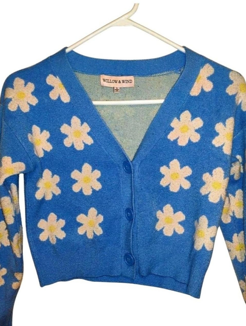 Willow And Wind Floral Cropped Cardigan